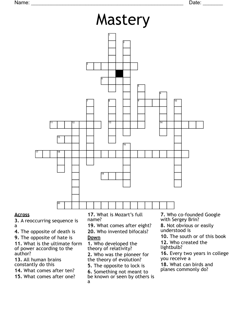 Mastery Crossword