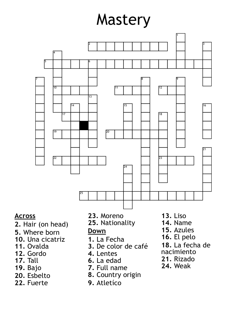 Mastery  Crossword