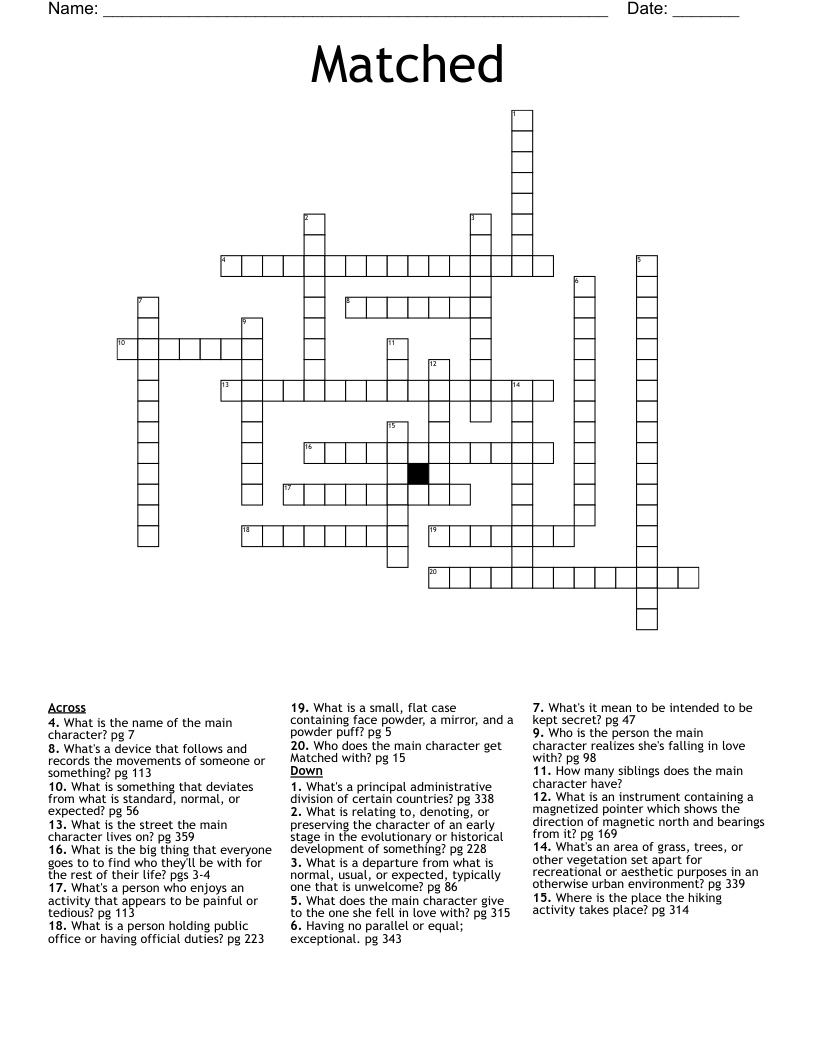 Matched Crossword