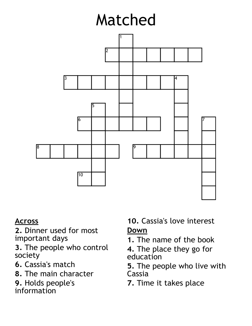 Matched Crossword