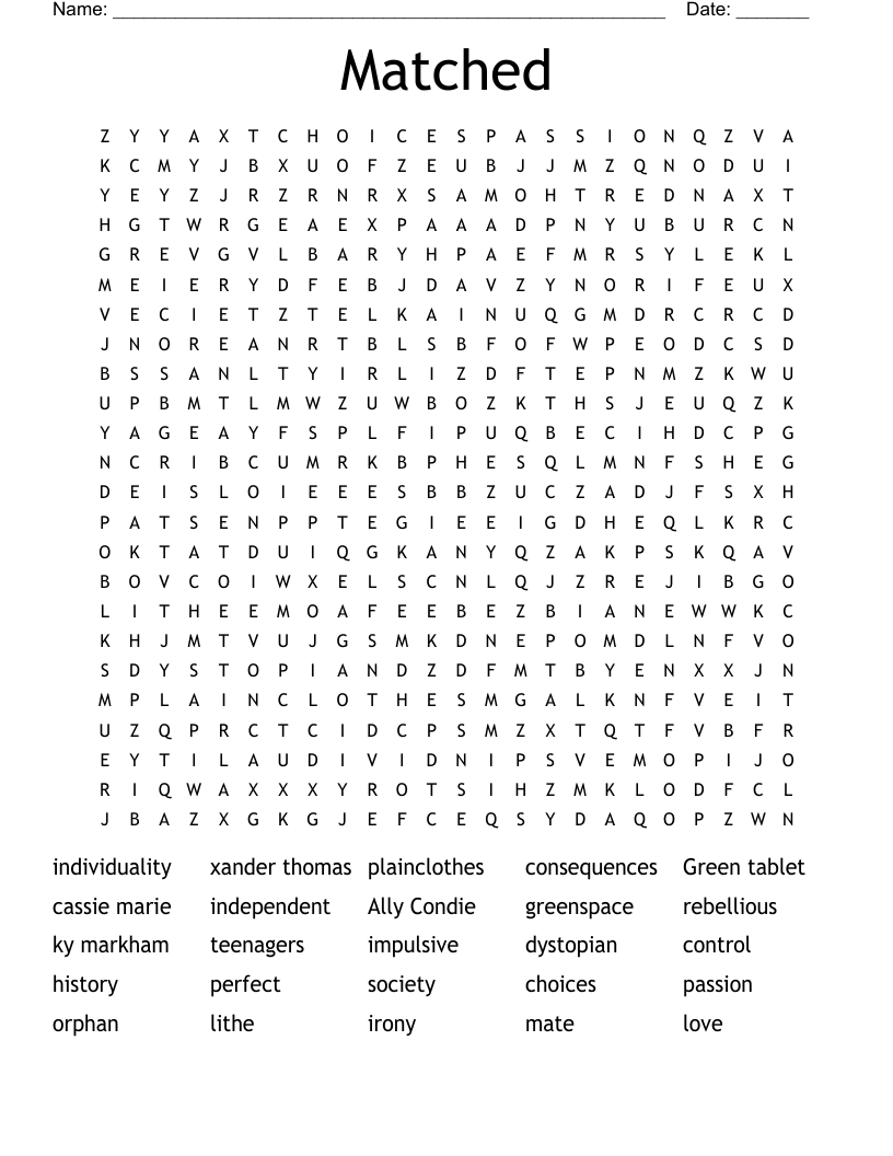 Matched Word Search