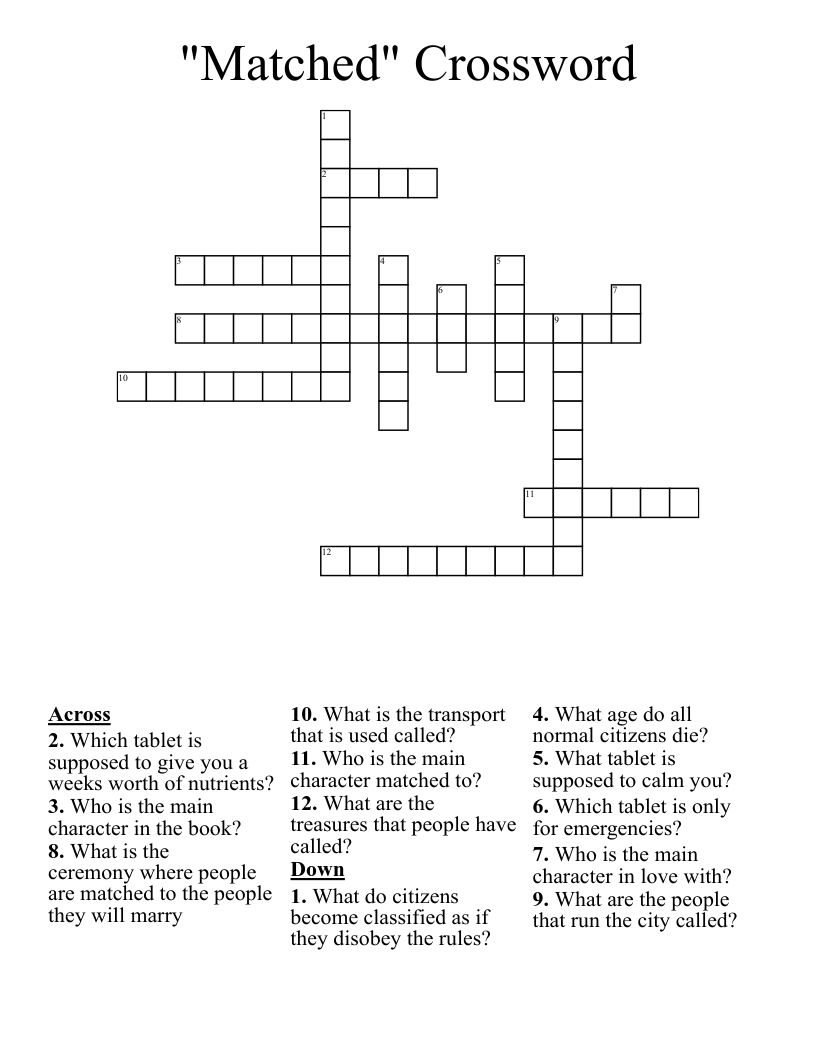 "Matched" Crossword