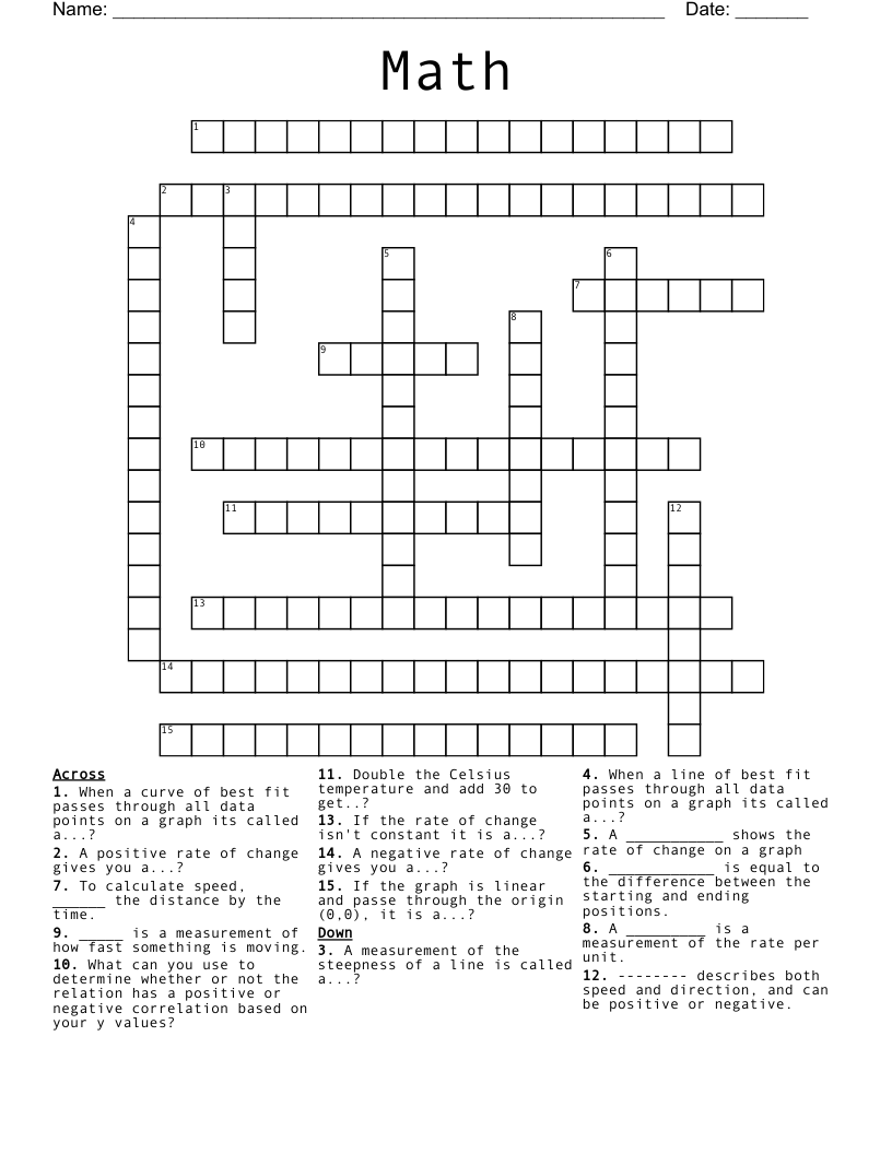 Math Crossword
