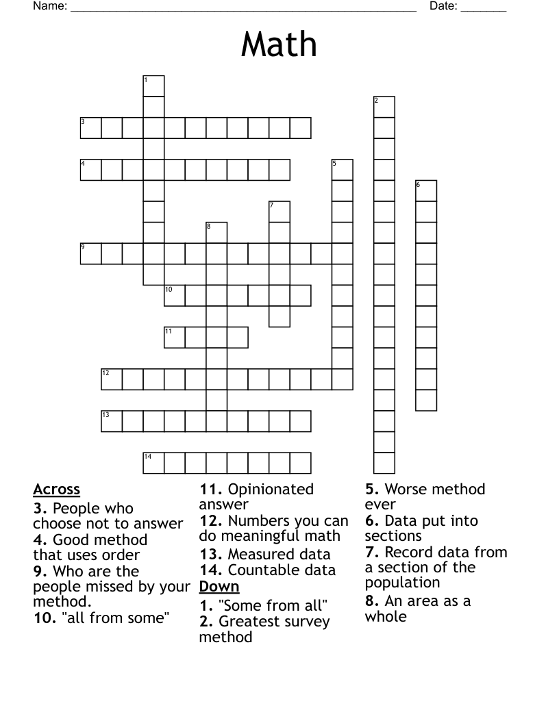 Math Crossword