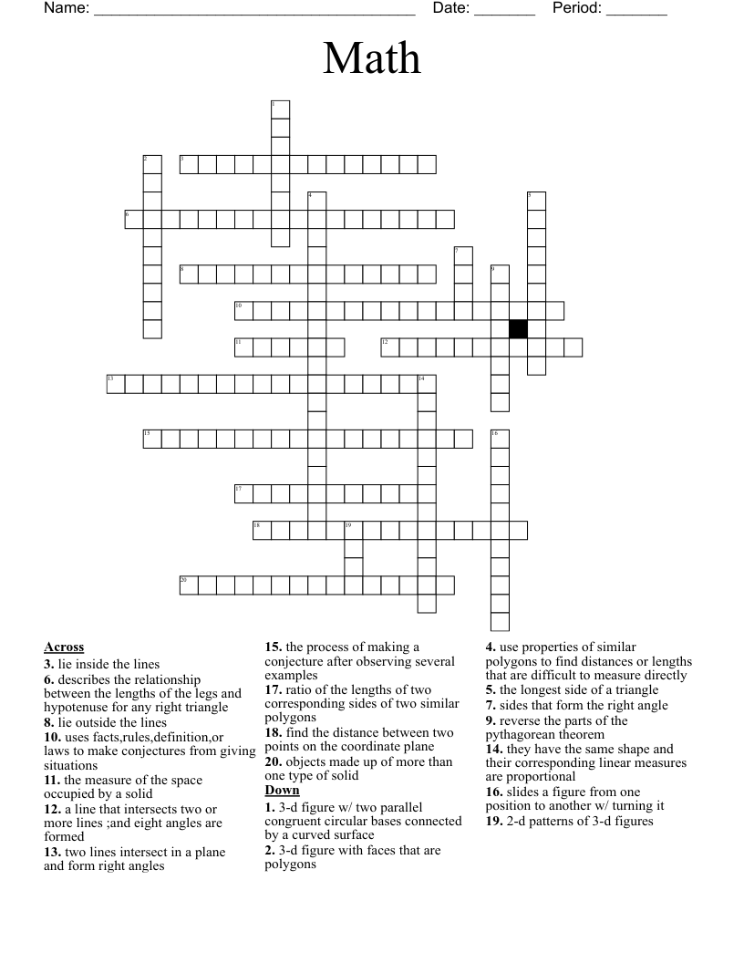 Math Crossword