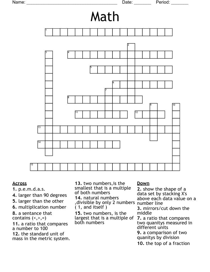 Math Crossword