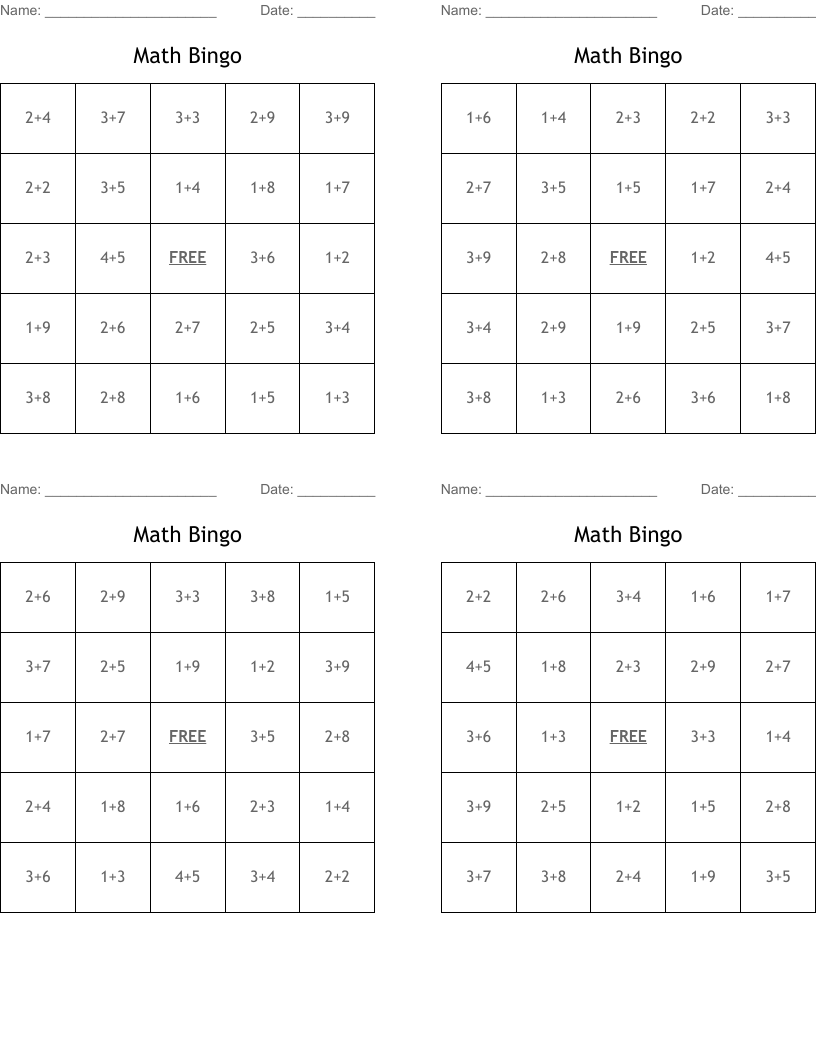 Math Bingo