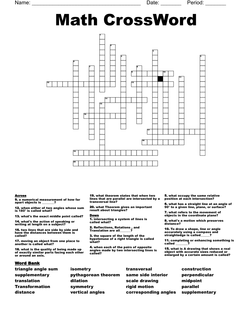 Math CrossWord