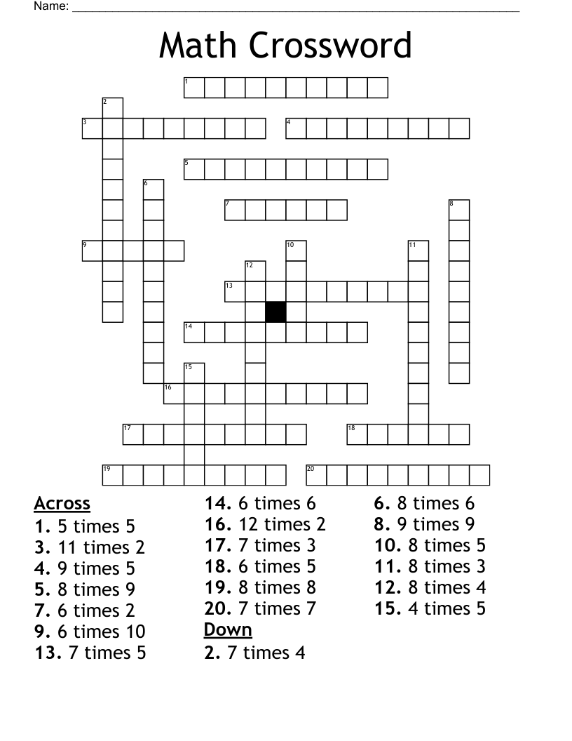 Math Crossword