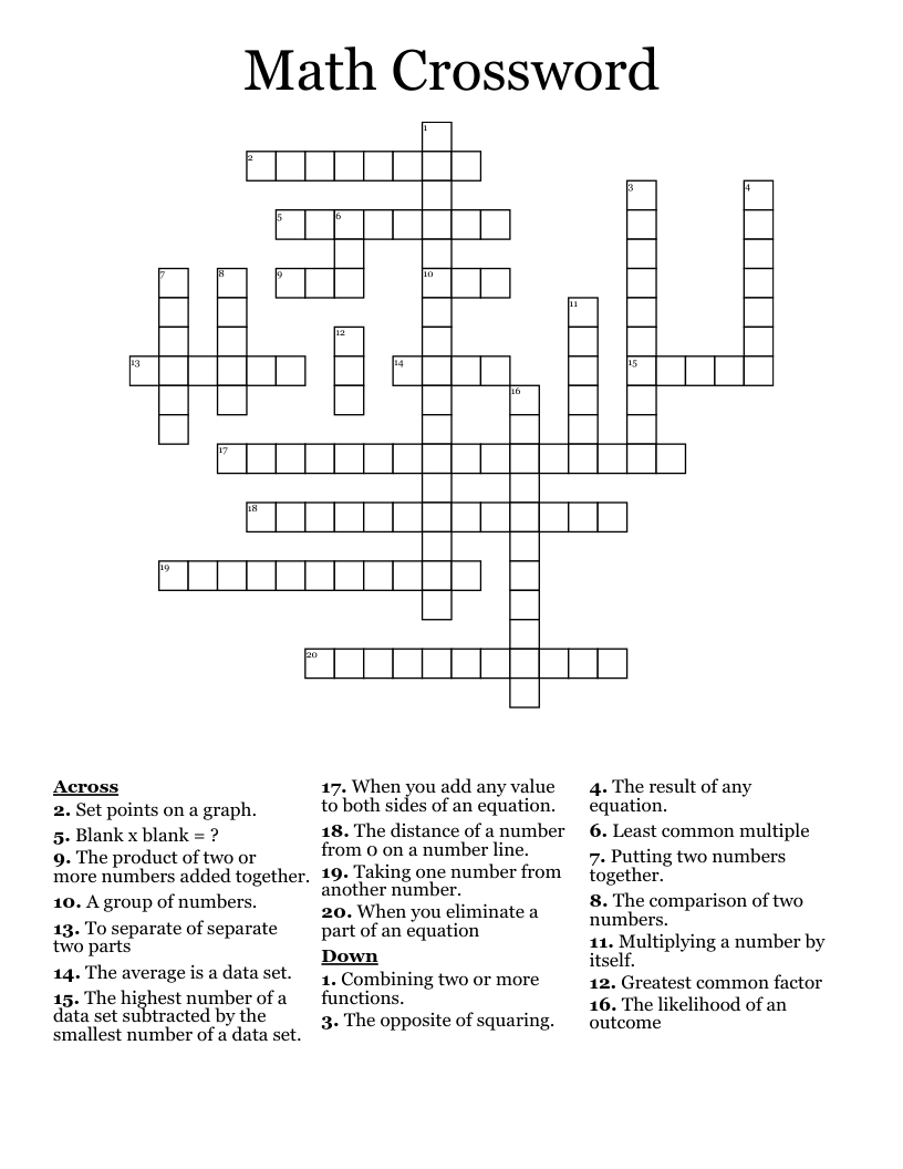 Math Crossword