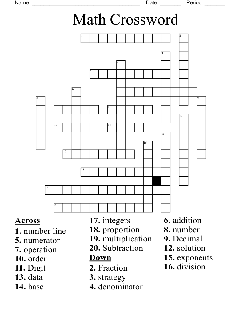Math Crossword