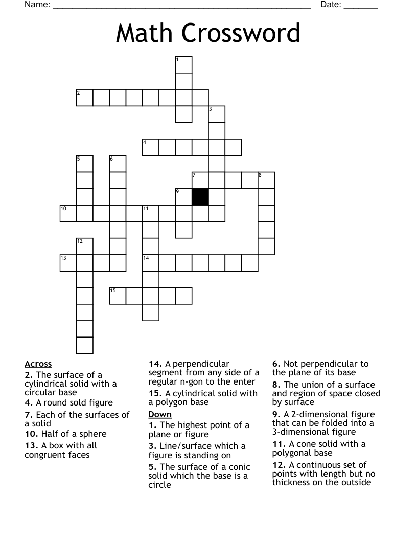 Math Crossword