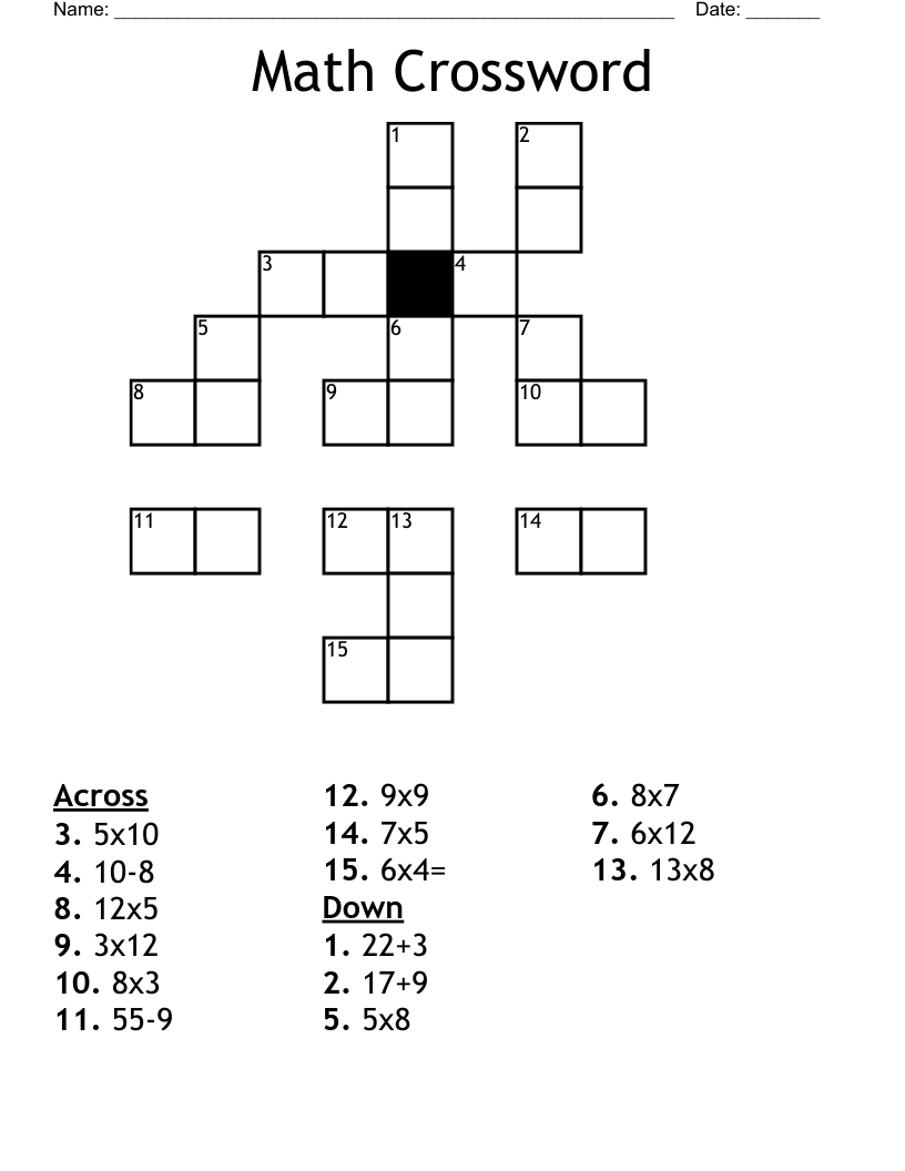 Math Crossword