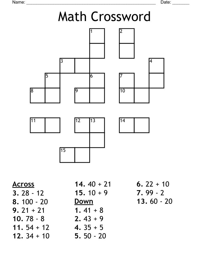 Math Crossword