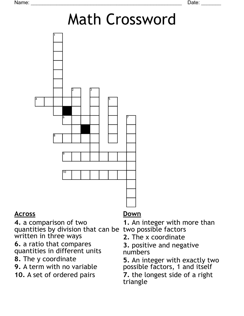 Math Crossword