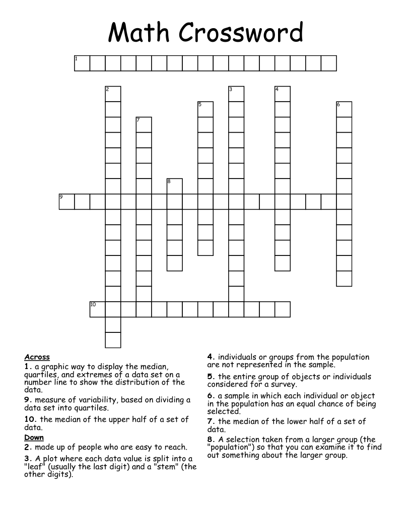 Math Crossword