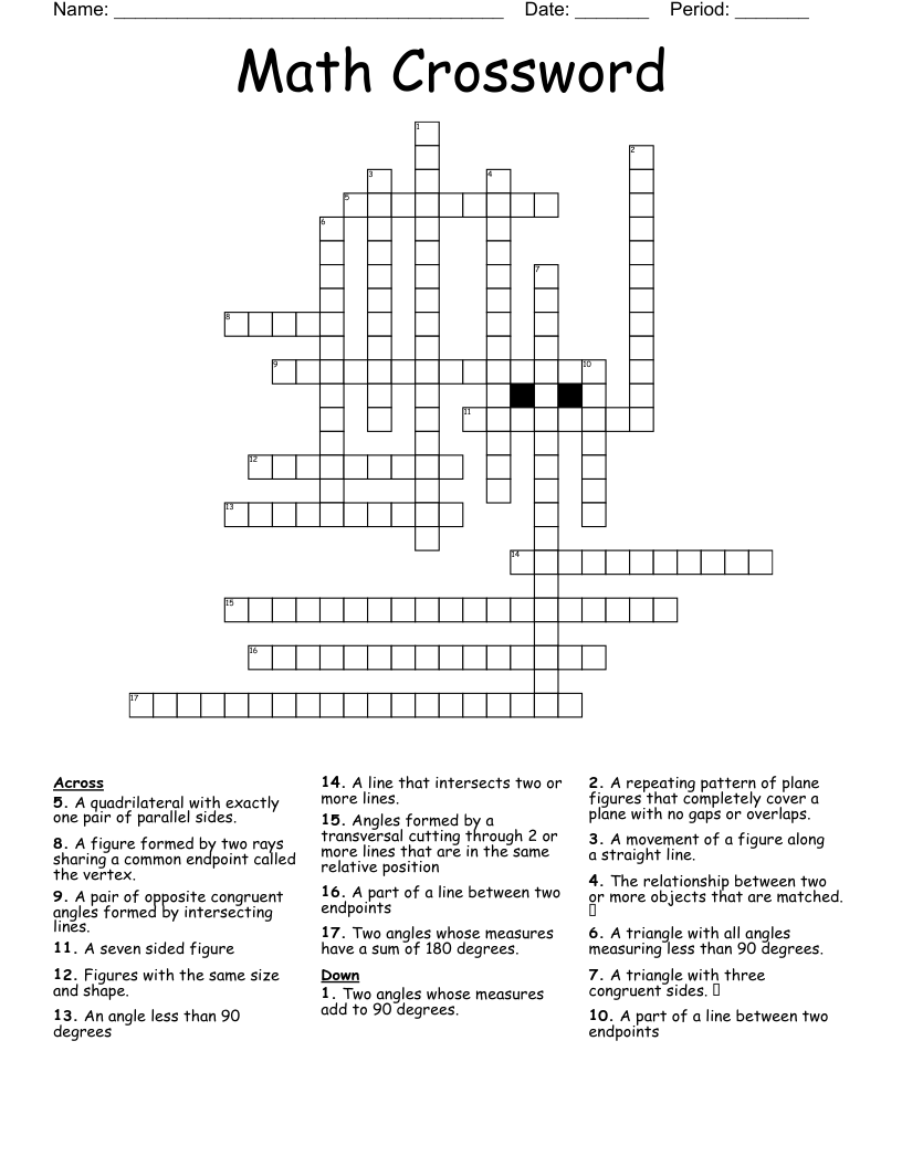 Math Crossword