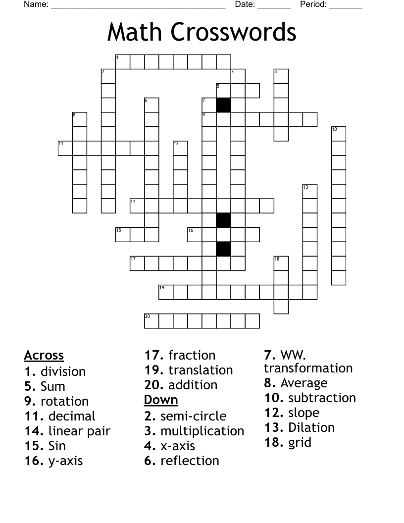 Math Crosswords