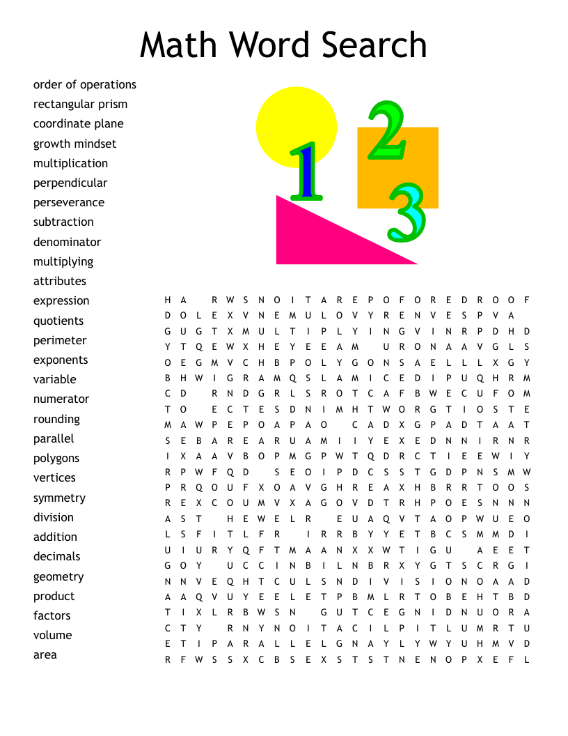 Math Word Search