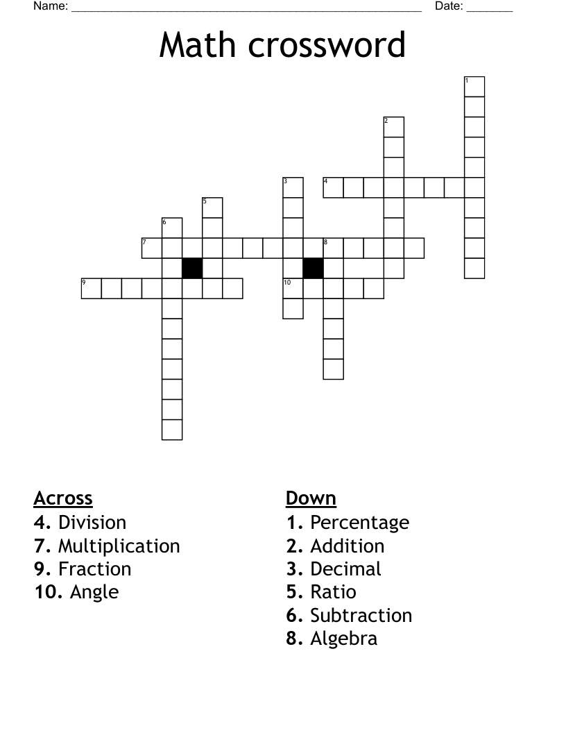 Math crossword