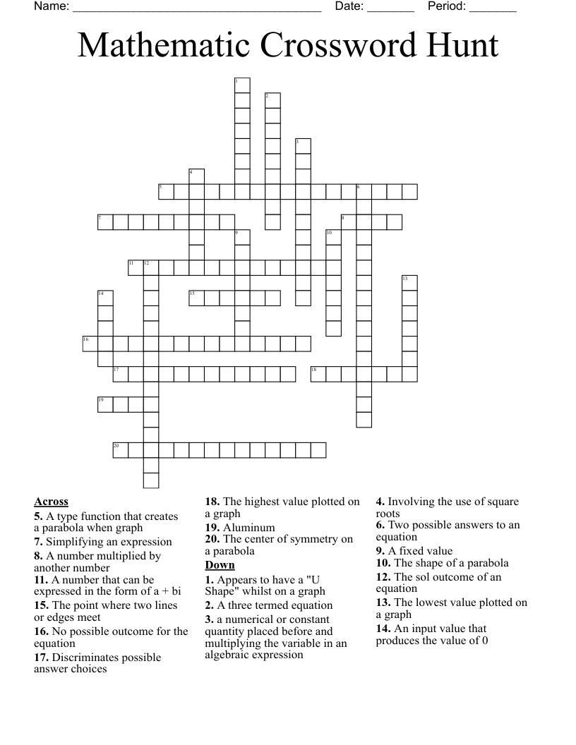 Mathematic Crossword Hunt
