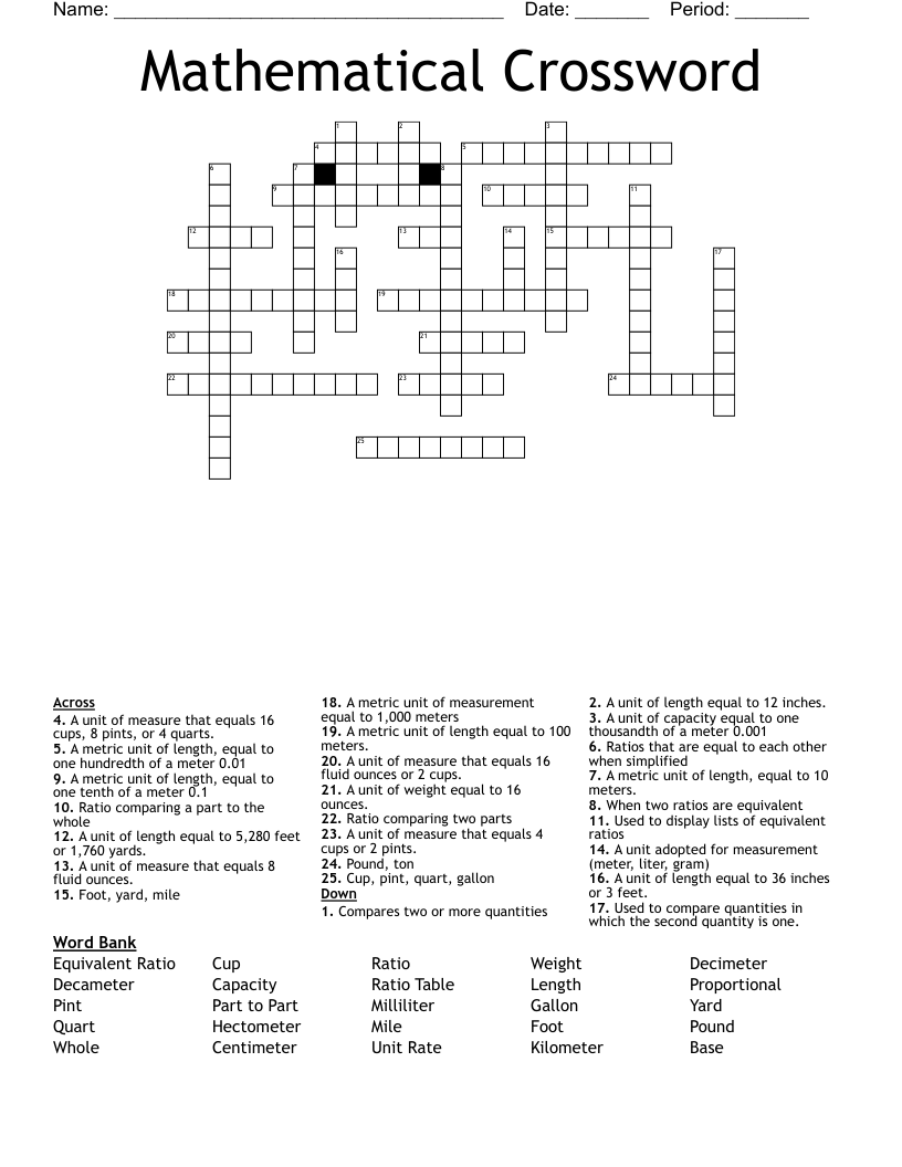 Mathematical Crossword 