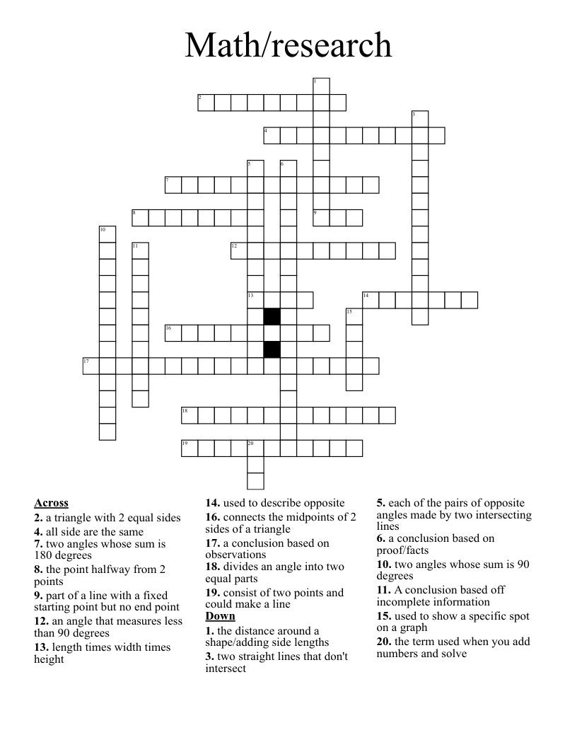 Math/research Crossword