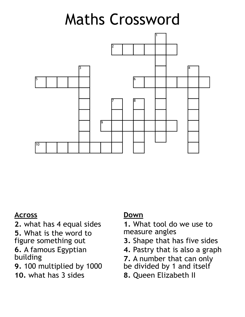 Maths Crossword