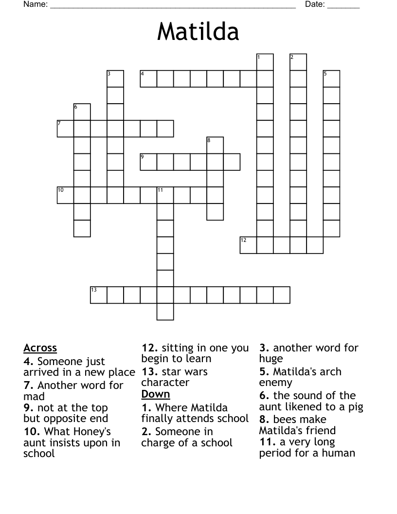 Matilda Crossword