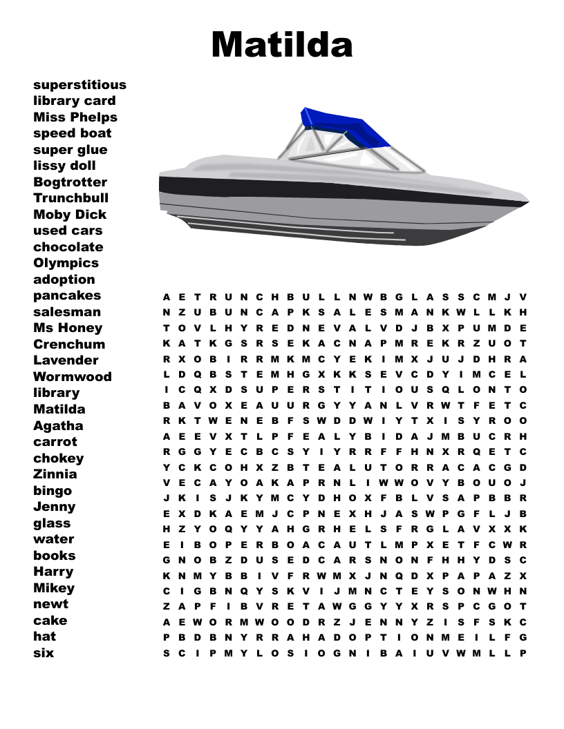 Matilda Word Search