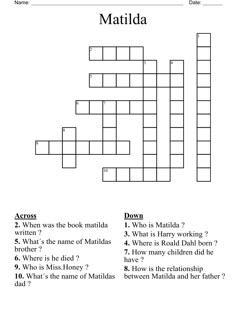 Matilda  Crossword