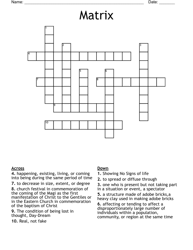 Matrix Crossword