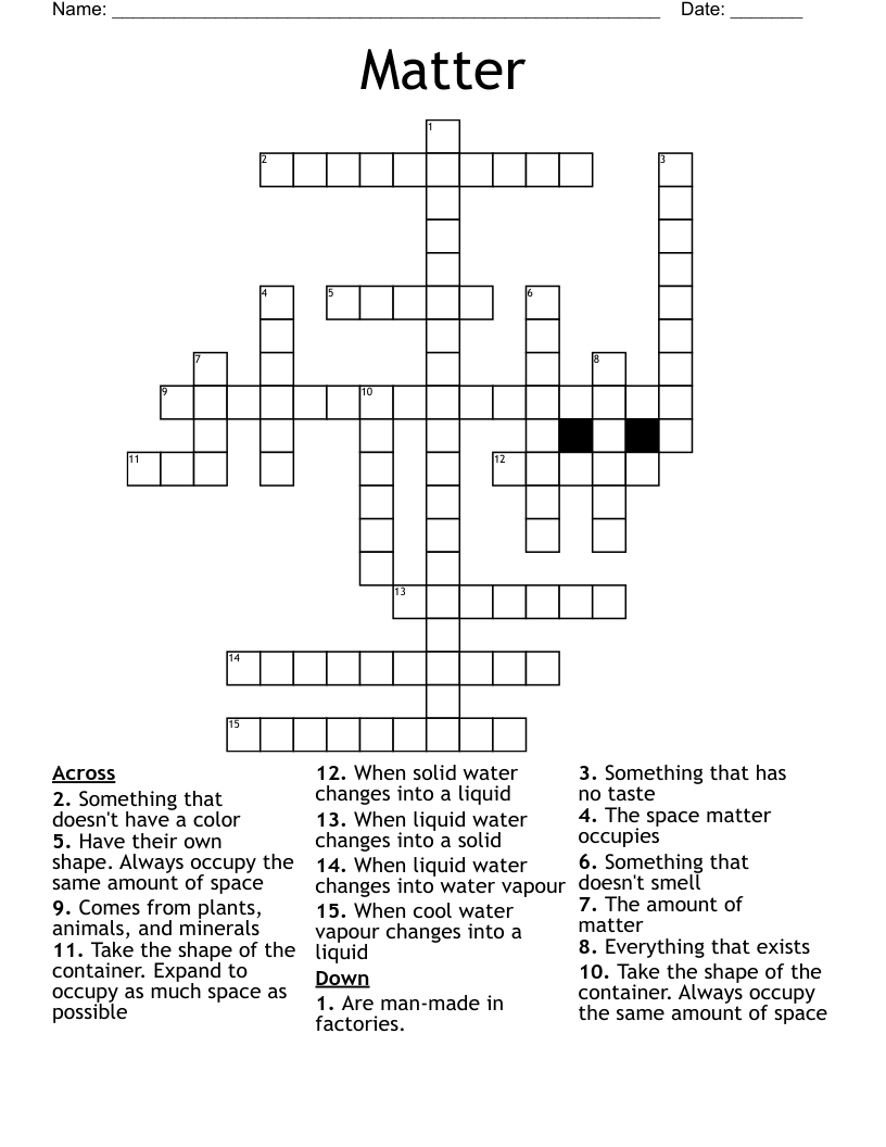 Matter Crossword
