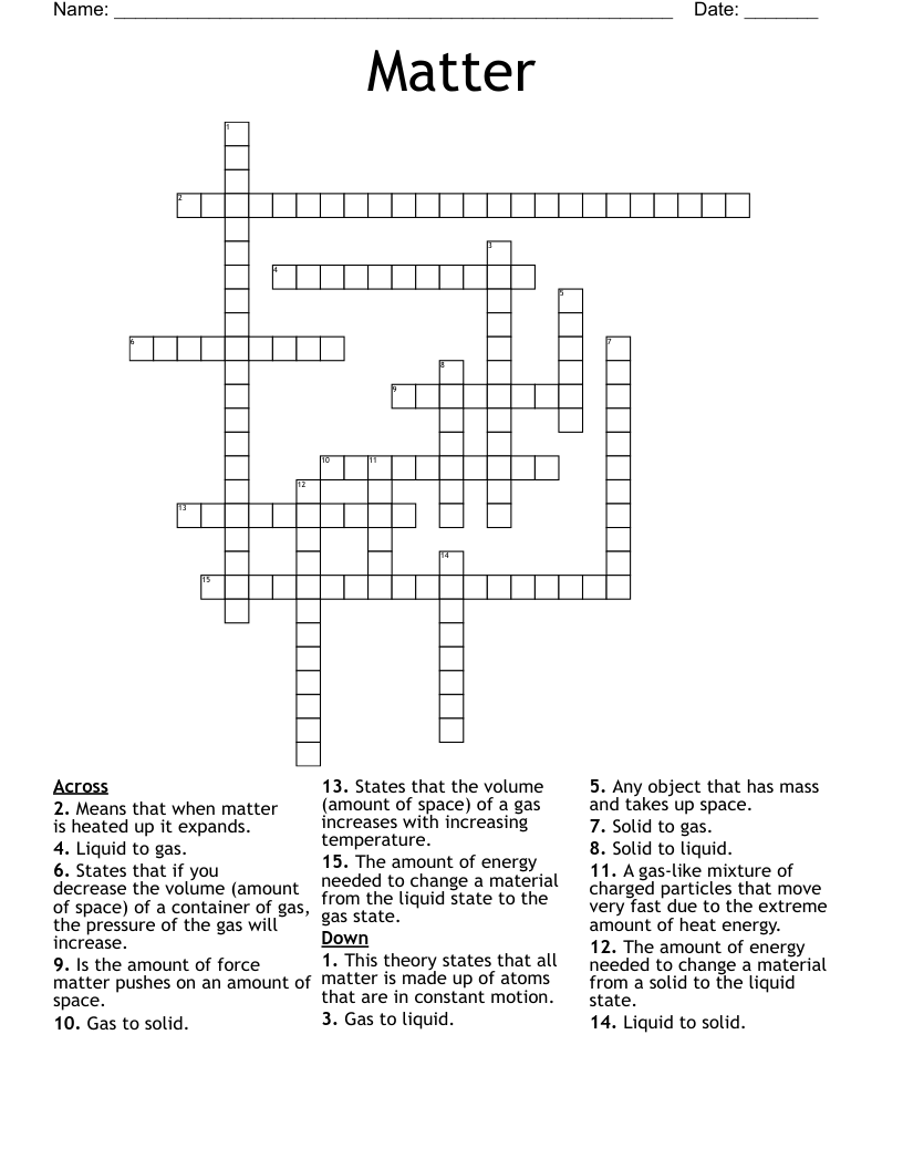 Matter Crossword