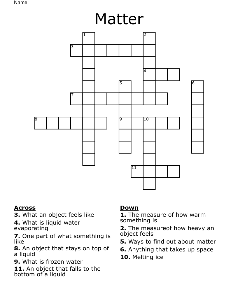 Matter Crossword