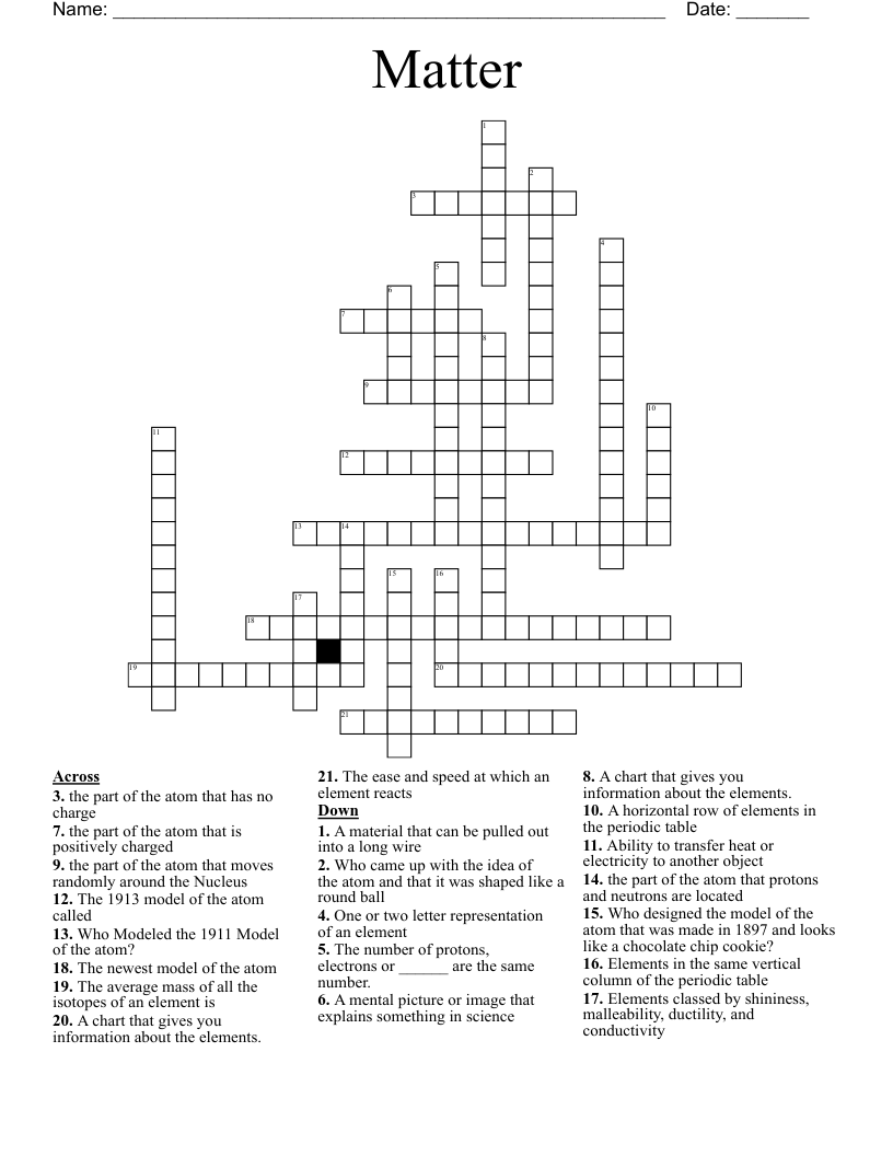 Matter Crossword