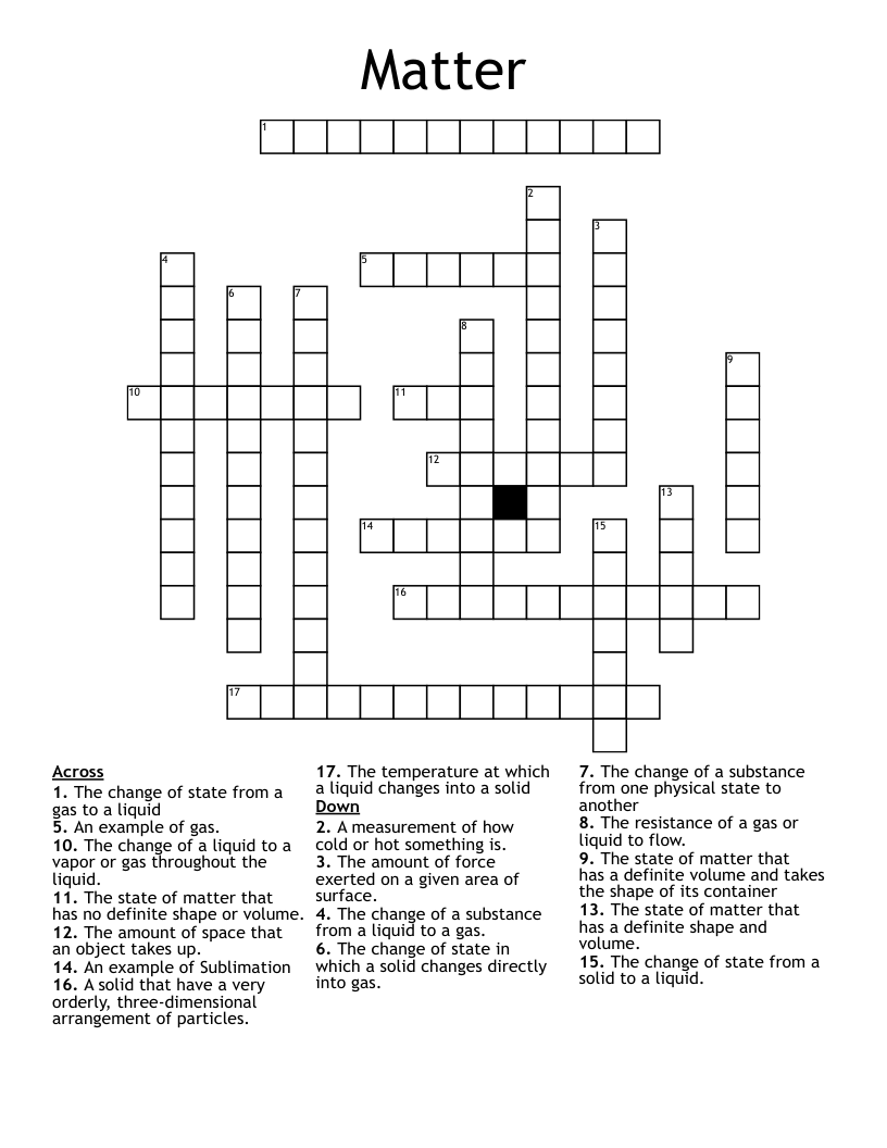 Matter Crossword