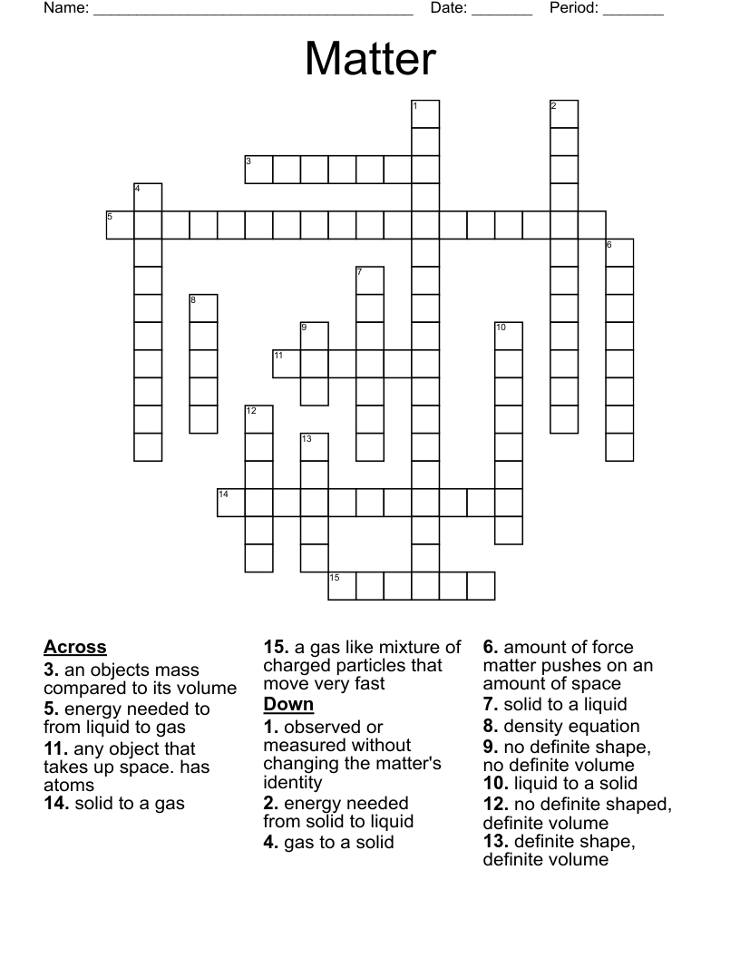 Matter Crossword