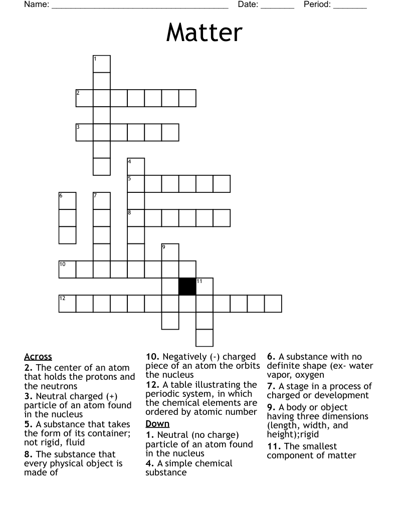 Matter Crossword