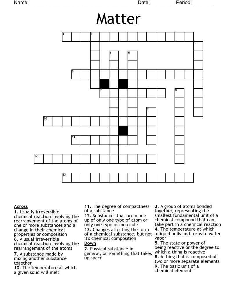 Matter Crossword