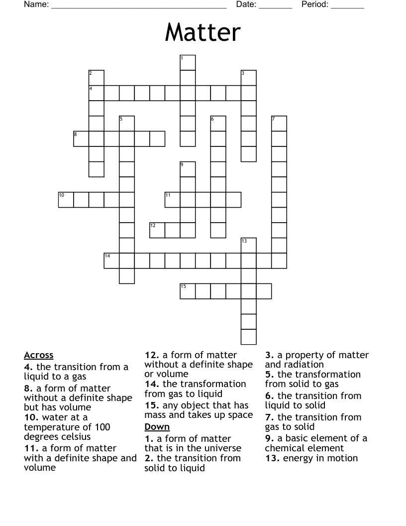 Matter Crossword