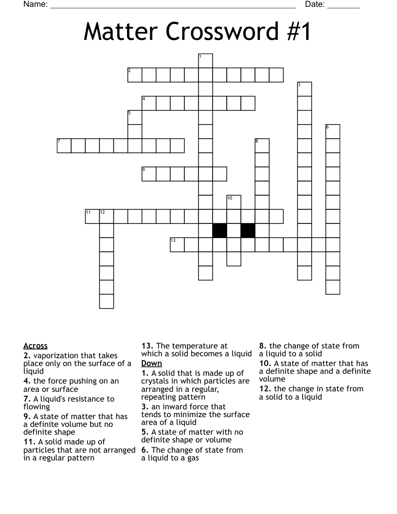 Matter Crossword #1