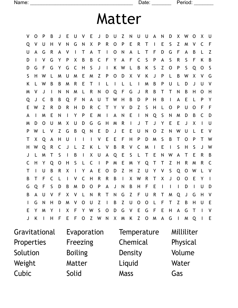 Matter  Word Search