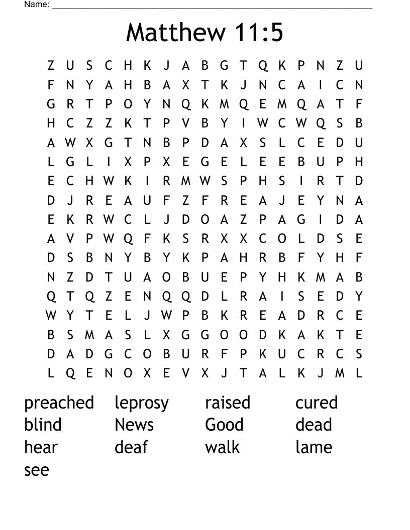 Matthew 11:5 Word Search
