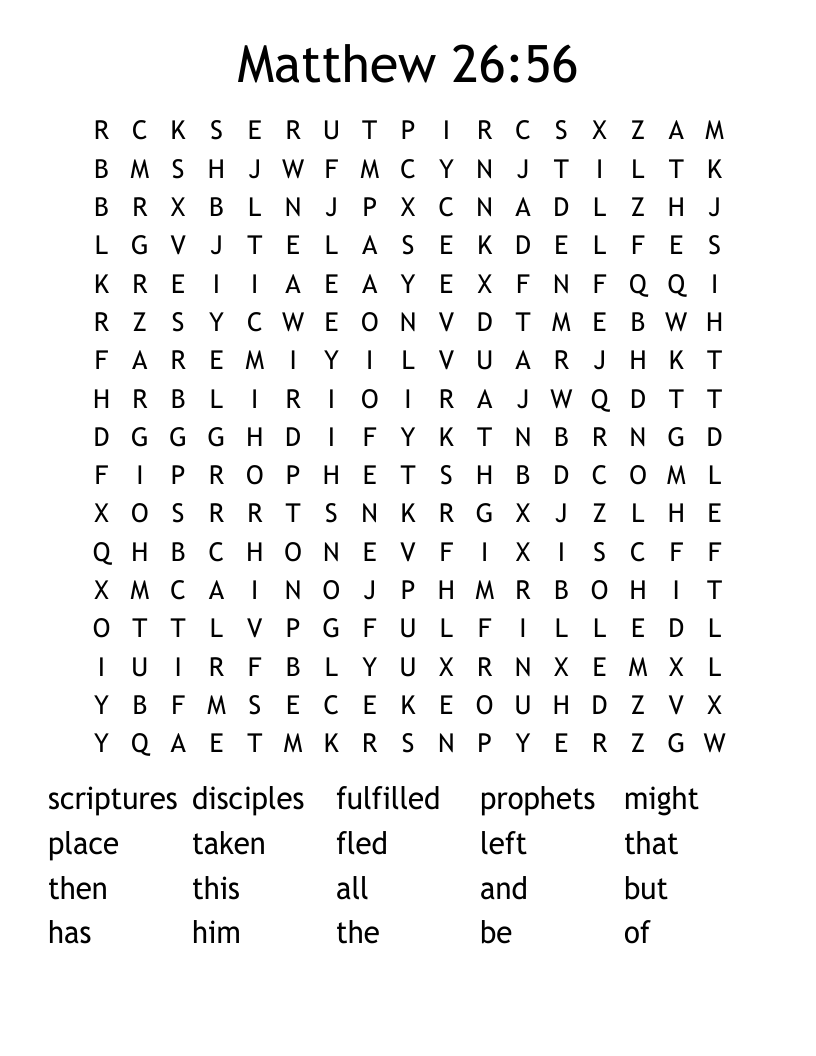 Matthew 26:56 Word Search