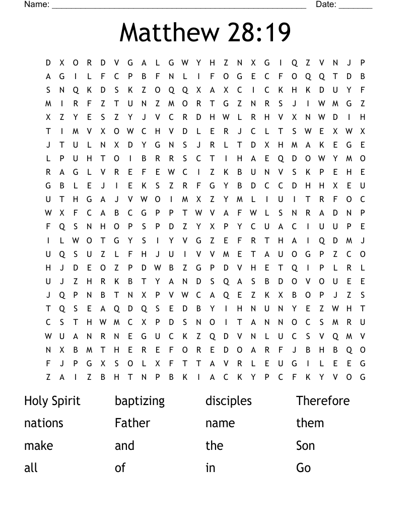 Matthew 28:19 Word Search
