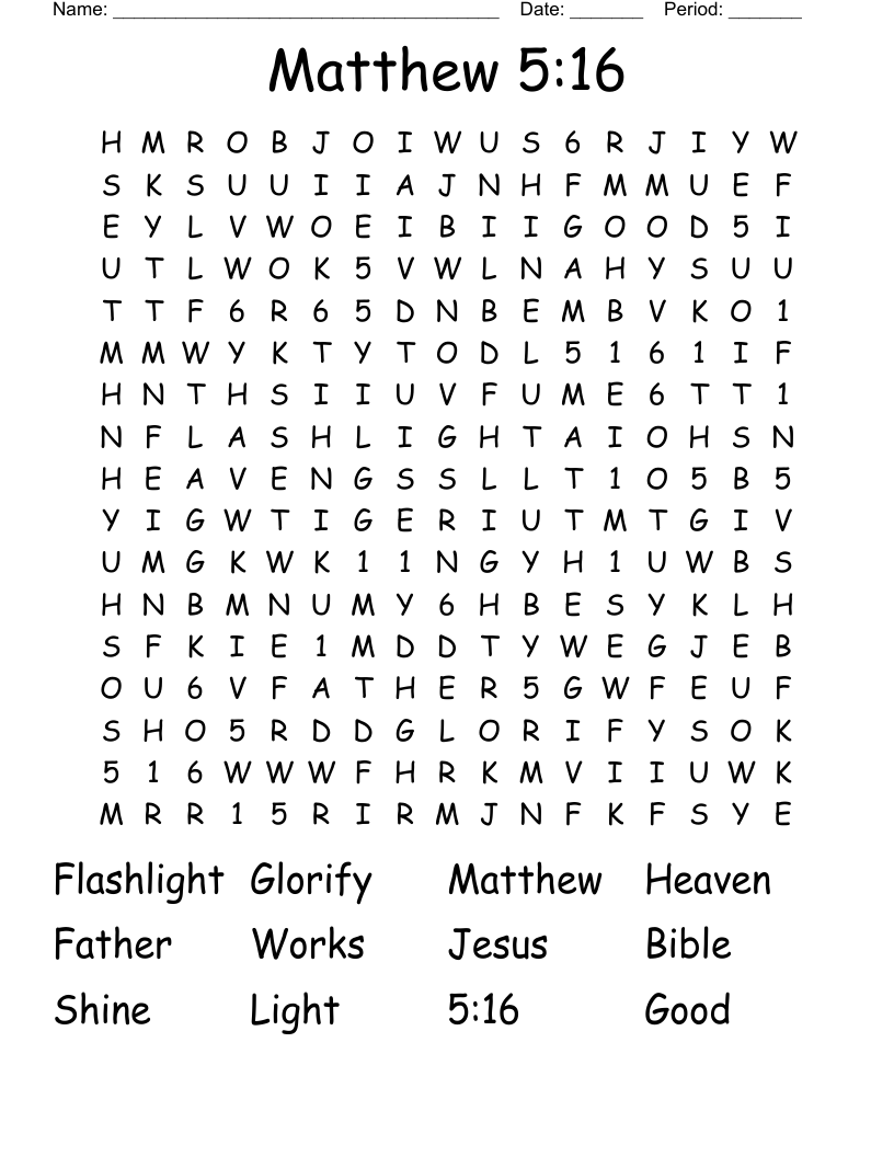 Matthew 5:16  Word Search