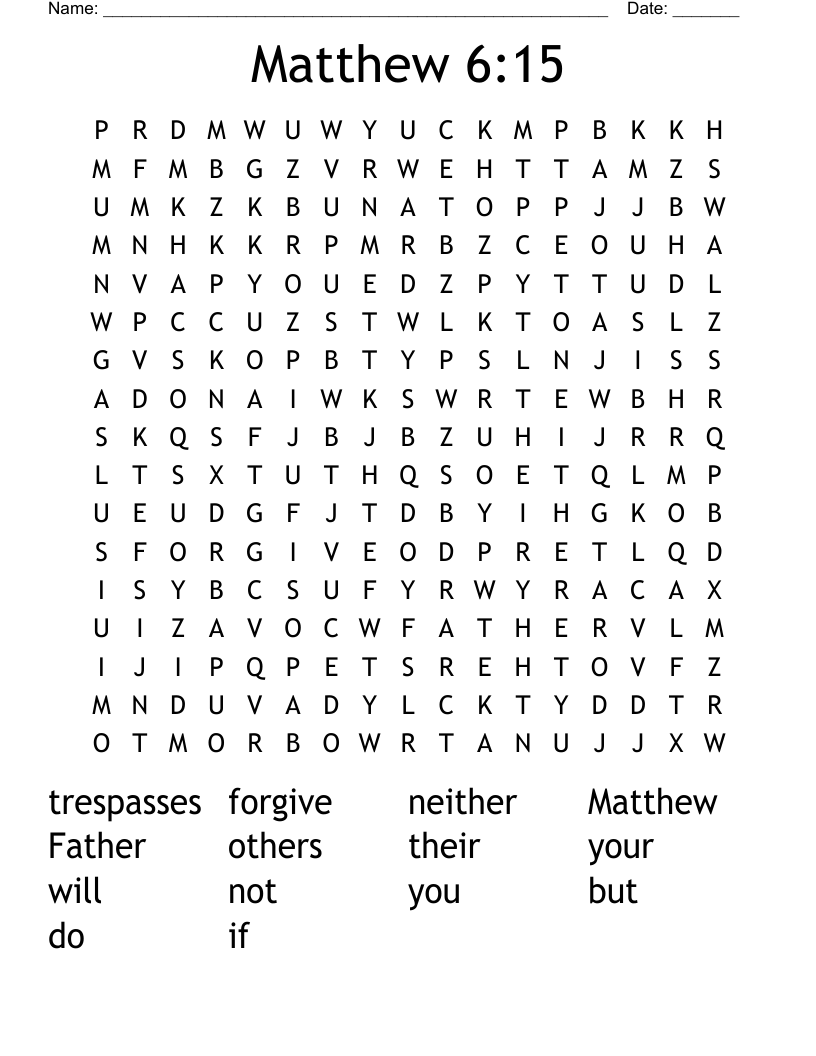 Matthew 6:15  Word Search