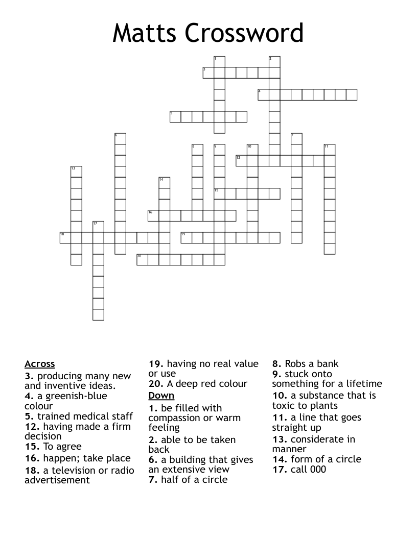 Matts Crossword