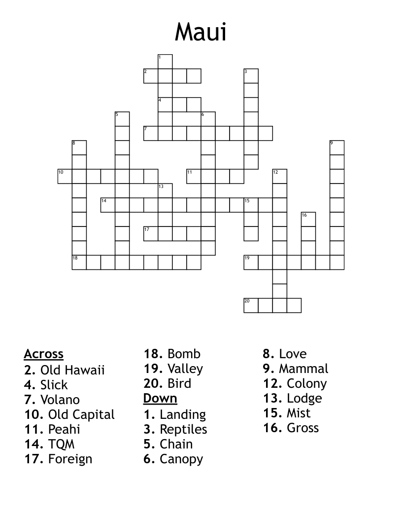Maui Crossword